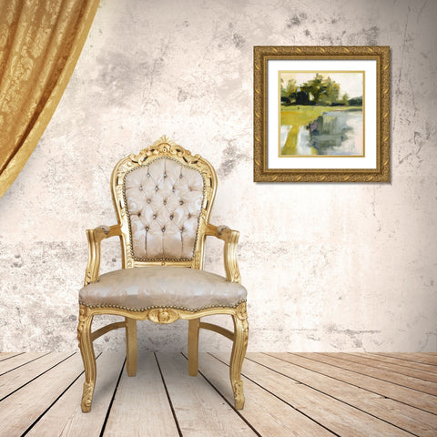 Braveboat Harbor Gold Ornate Wood Framed Art Print with Double Matting by Robbins, Kathleen
