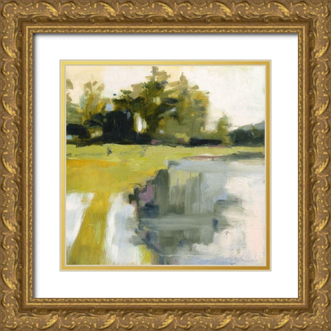 Braveboat Harbor Gold Ornate Wood Framed Art Print with Double Matting by Robbins, Kathleen