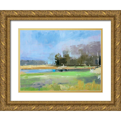 Odiorne Point Tree Line II Gold Ornate Wood Framed Art Print with Double Matting by Robbins, Kathleen