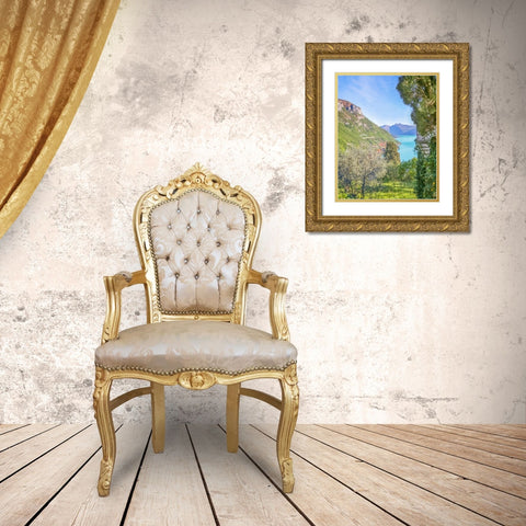 Lago di Como View No. 1 Gold Ornate Wood Framed Art Print with Double Matting by Ryan, Brooke T.