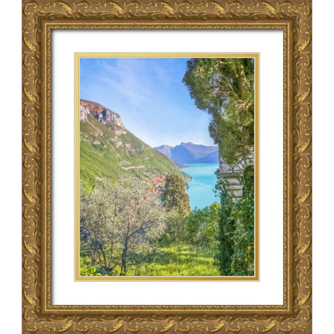 Lago di Como View No. 1 Gold Ornate Wood Framed Art Print with Double Matting by Ryan, Brooke T.