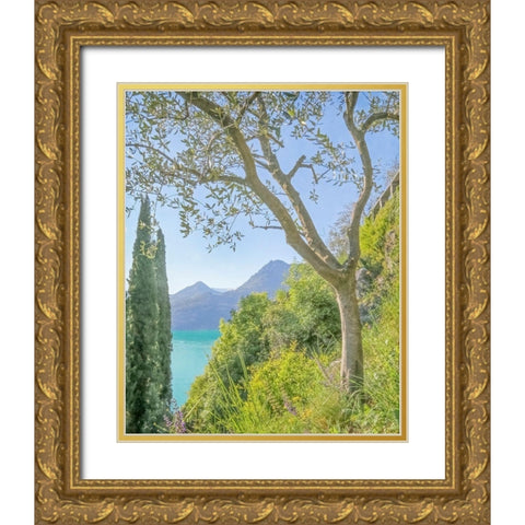 Lago di Como View No. 2 Gold Ornate Wood Framed Art Print with Double Matting by Ryan, Brooke T.