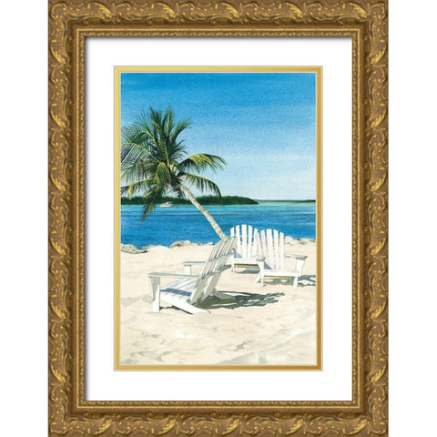 Paradise Gold Ornate Wood Framed Art Print with Double Matting by Roberts, Linda