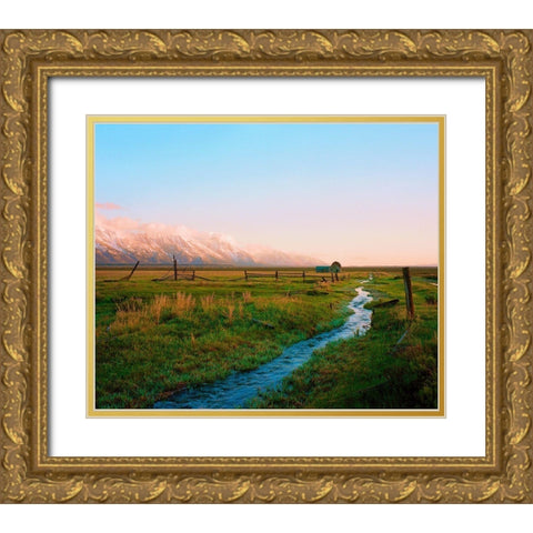 Home On The Range Gold Ornate Wood Framed Art Print with Double Matting by Rapson, Sol