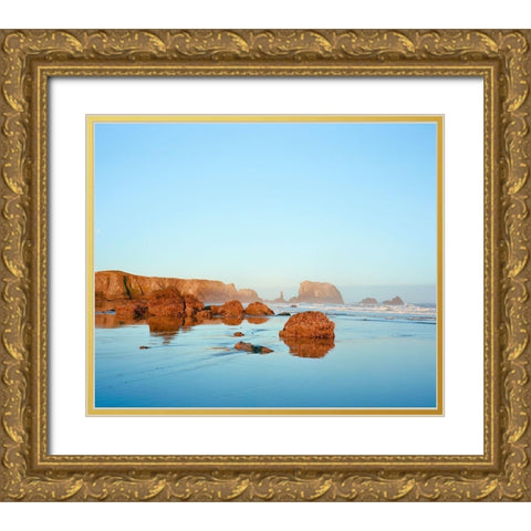 Oregon Blues Gold Ornate Wood Framed Art Print with Double Matting by Rapson, Sol