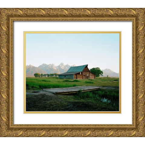 Wyoming Summer Gold Ornate Wood Framed Art Print with Double Matting by Rapson, Sol