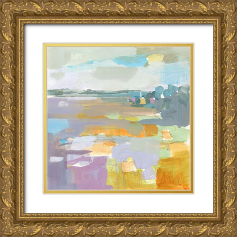 Lilac Field Gold Ornate Wood Framed Art Print with Double Matting by Robbins, Kathleen