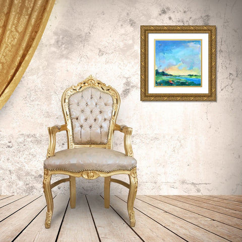River Marsh Gold Ornate Wood Framed Art Print with Double Matting by Railsback, Page Pearson
