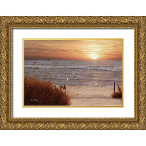 Beach Glory Gold Ornate Wood Framed Art Print with Double Matting by Romanello, Diane