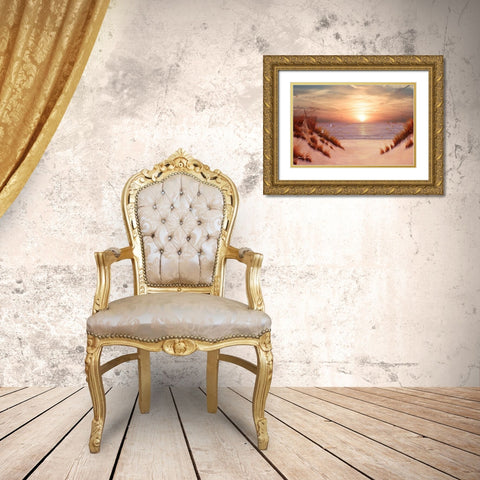 Dunes Gold Ornate Wood Framed Art Print with Double Matting by Romanello, Diane