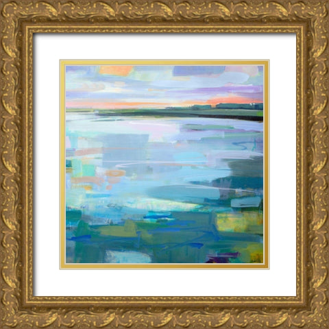 By The Footbridge Ogunquit Gold Ornate Wood Framed Art Print with Double Matting by Robbins, Kathleen