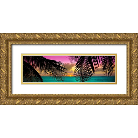 Sun Palms Gold Ornate Wood Framed Art Print with Double Matting by Reed, Jack