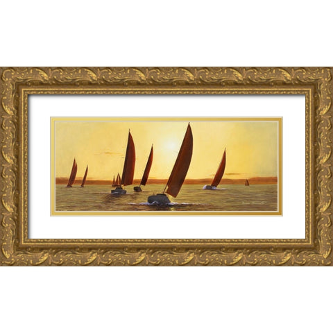Sailing-Sailing Gold Ornate Wood Framed Art Print with Double Matting by Romanello, Diane