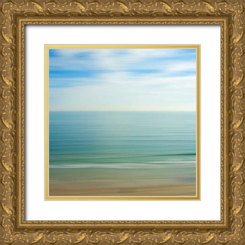 Seacoast 17 Gold Ornate Wood Framed Art Print with Double Matting by Rowell, David E