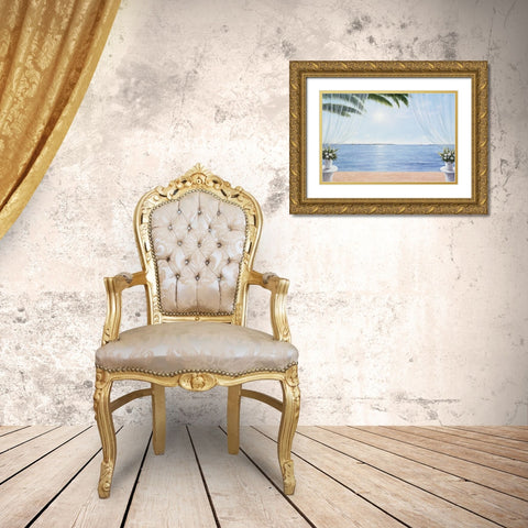 My Blue Heaven Gold Ornate Wood Framed Art Print with Double Matting by Romanello, Diane