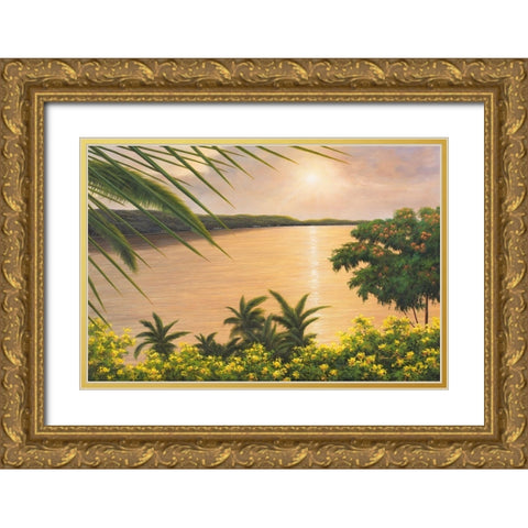 Wonder of the Tropics Gold Ornate Wood Framed Art Print with Double Matting by Romanello, Diane