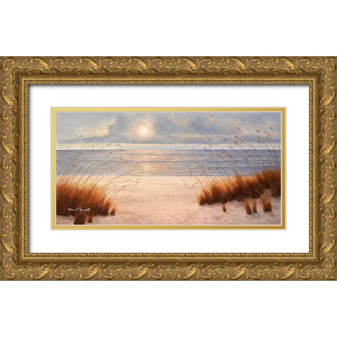 Beach Days Gold Ornate Wood Framed Art Print with Double Matting by Romanello, Diane