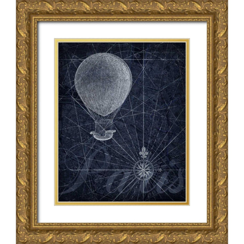 Hot Air over Paris I Gold Ornate Wood Framed Art Print with Double Matting by Roberts, Art