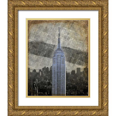 New York II Gold Ornate Wood Framed Art Print with Double Matting by Roberts, Art