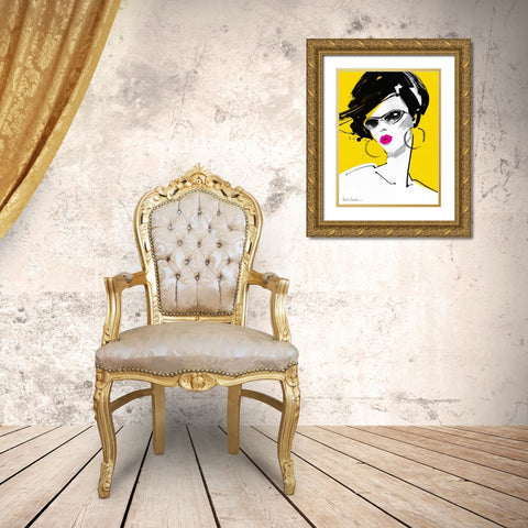 Sunglasses Gold Ornate Wood Framed Art Print with Double Matting by Ramdeen, Aasha