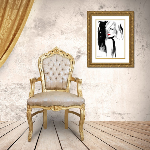 Over the Shoulder Gold Ornate Wood Framed Art Print with Double Matting by Ramdeen, Aasha