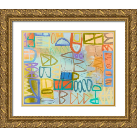 Duet Series I Gold Ornate Wood Framed Art Print with Double Matting by Richardson-Baughman, Janet