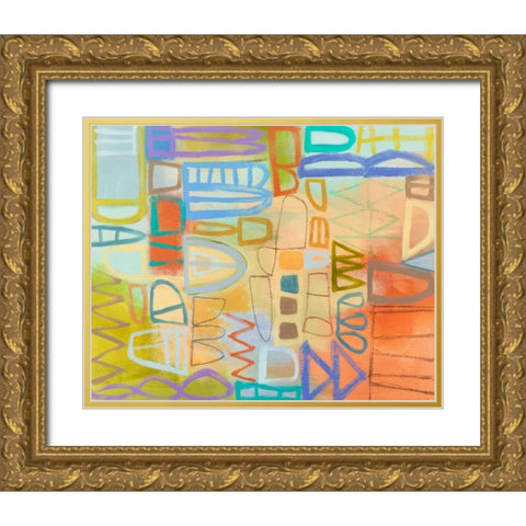 Duet Series II Gold Ornate Wood Framed Art Print with Double Matting by Richardson-Baughman, Janet