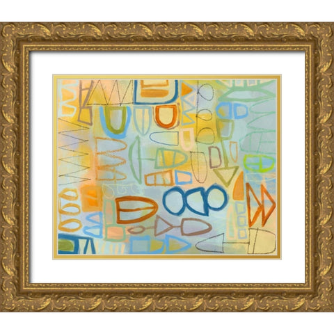 Duet Series III Gold Ornate Wood Framed Art Print with Double Matting by Richardson-Baughman, Janet