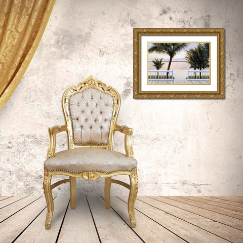 Palm Bay Gold Ornate Wood Framed Art Print with Double Matting by Romanello, Diane