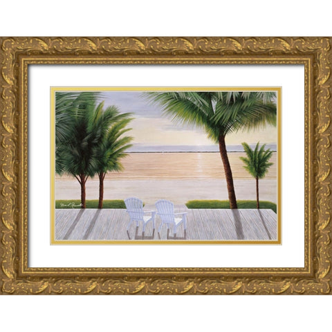 Palm Daydreaming Gold Ornate Wood Framed Art Print with Double Matting by Romanello, Diane