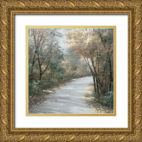 Shades of Autumn Gold Ornate Wood Framed Art Print with Double Matting by Romanello, Diane