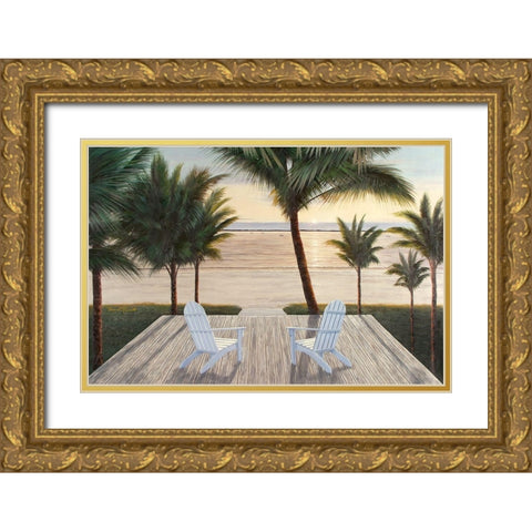 Palm Beach Retreat Gold Ornate Wood Framed Art Print with Double Matting by Romanello, Diane