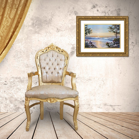 Ocean Breeze Gold Ornate Wood Framed Art Print with Double Matting by Romanello, Diane