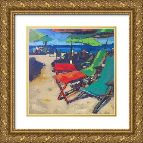 Playa Gold Ornate Wood Framed Art Print with Double Matting by Railsback, Page Pearson