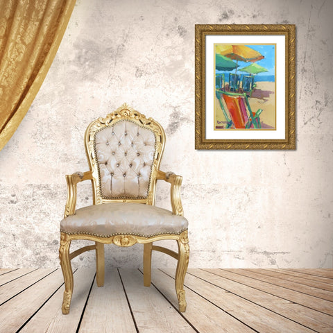 Beach Days Gold Ornate Wood Framed Art Print with Double Matting by Railsback, Page Pearson