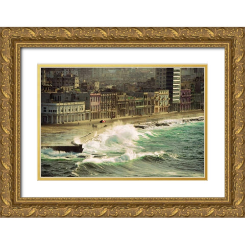 Red Car Gold Ornate Wood Framed Art Print with Double Matting by Resnick, Lorne