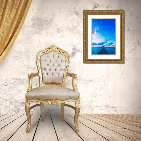 Dock Gold Ornate Wood Framed Art Print with Double Matting by Resnick, Lorne