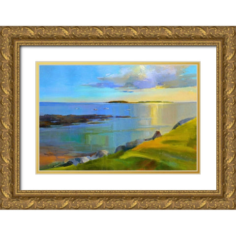 Kettle Cove Boats 2 Gold Ornate Wood Framed Art Print with Double Matting by Ready, Holly