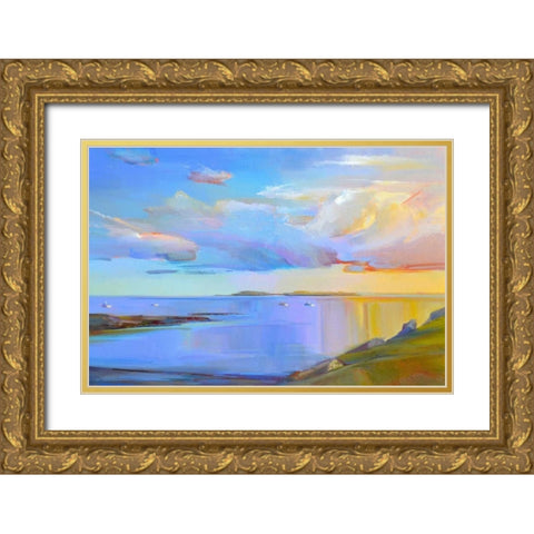 Summer Cove Gold Ornate Wood Framed Art Print with Double Matting by Ready, Holly