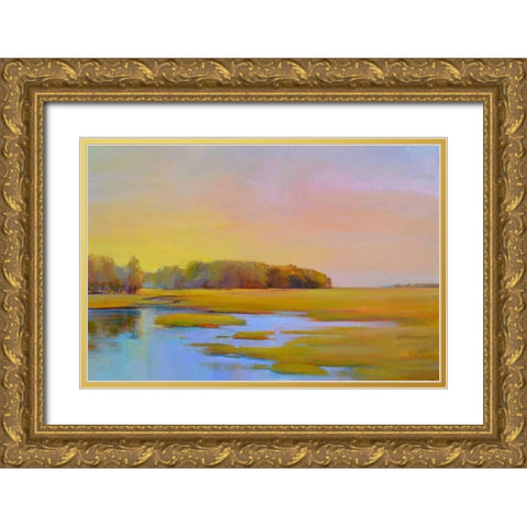 Summer Marsh 2 Gold Ornate Wood Framed Art Print with Double Matting by Ready, Holly
