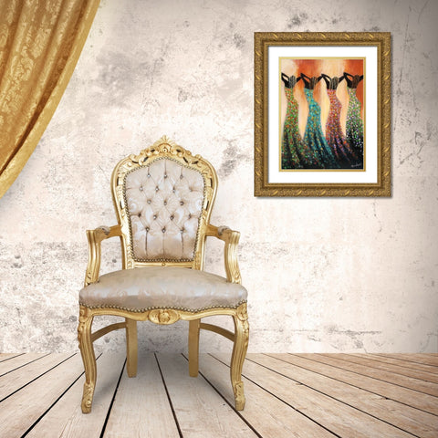 Dance of the Summer Solstice Gold Ornate Wood Framed Art Print with Double Matting by Stewart, Monica