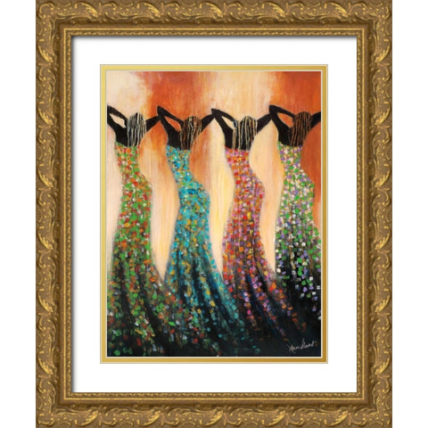 Dance of the Summer Solstice Gold Ornate Wood Framed Art Print with Double Matting by Stewart, Monica