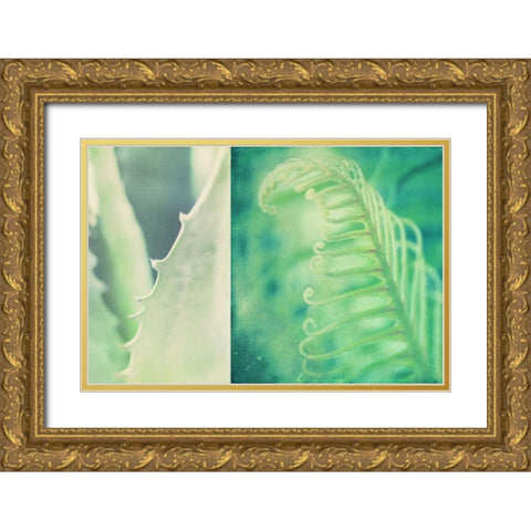Mint Gold Ornate Wood Framed Art Print with Double Matting by Soffia, Myan