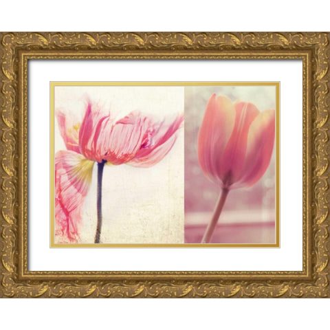 Poppy and Tulip Gold Ornate Wood Framed Art Print with Double Matting by Soffia, Myan