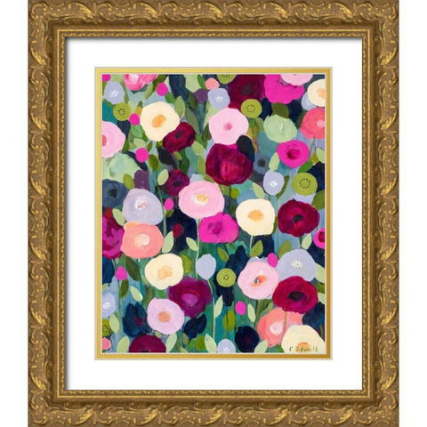 Night Garden Gold Ornate Wood Framed Art Print with Double Matting by Schmitt, Carrie