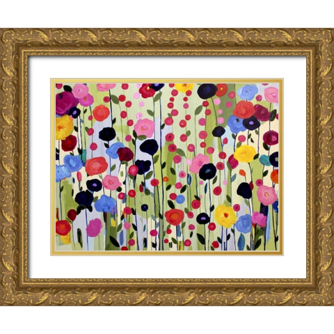 She Found a Place to Bloom Gold Ornate Wood Framed Art Print with Double Matting by Schmitt, Carrie