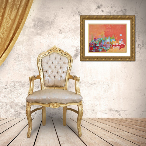 Beach Party Gold Ornate Wood Framed Art Print with Double Matting by Shannon, Carol Joy
