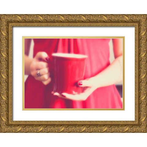 Good Morning Darling Gold Ornate Wood Framed Art Print with Double Matting by Soffia, Myan