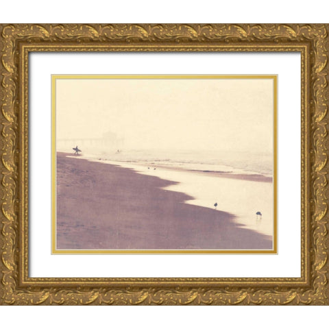 October Swim Gold Ornate Wood Framed Art Print with Double Matting by Soffia, Myan