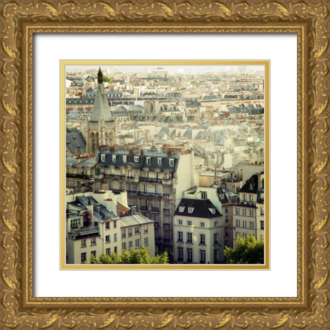 Paris Calling Gold Ornate Wood Framed Art Print with Double Matting by Suchocki, Irene